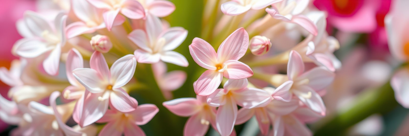 Delicate pink flowers bloom in a garden setting, showcasing nature's intricate beauty during springtime